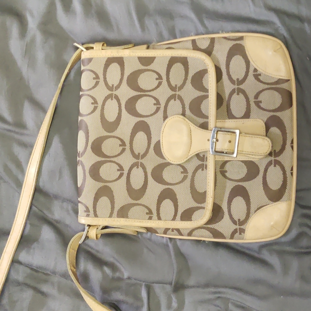 Tan cross body bag